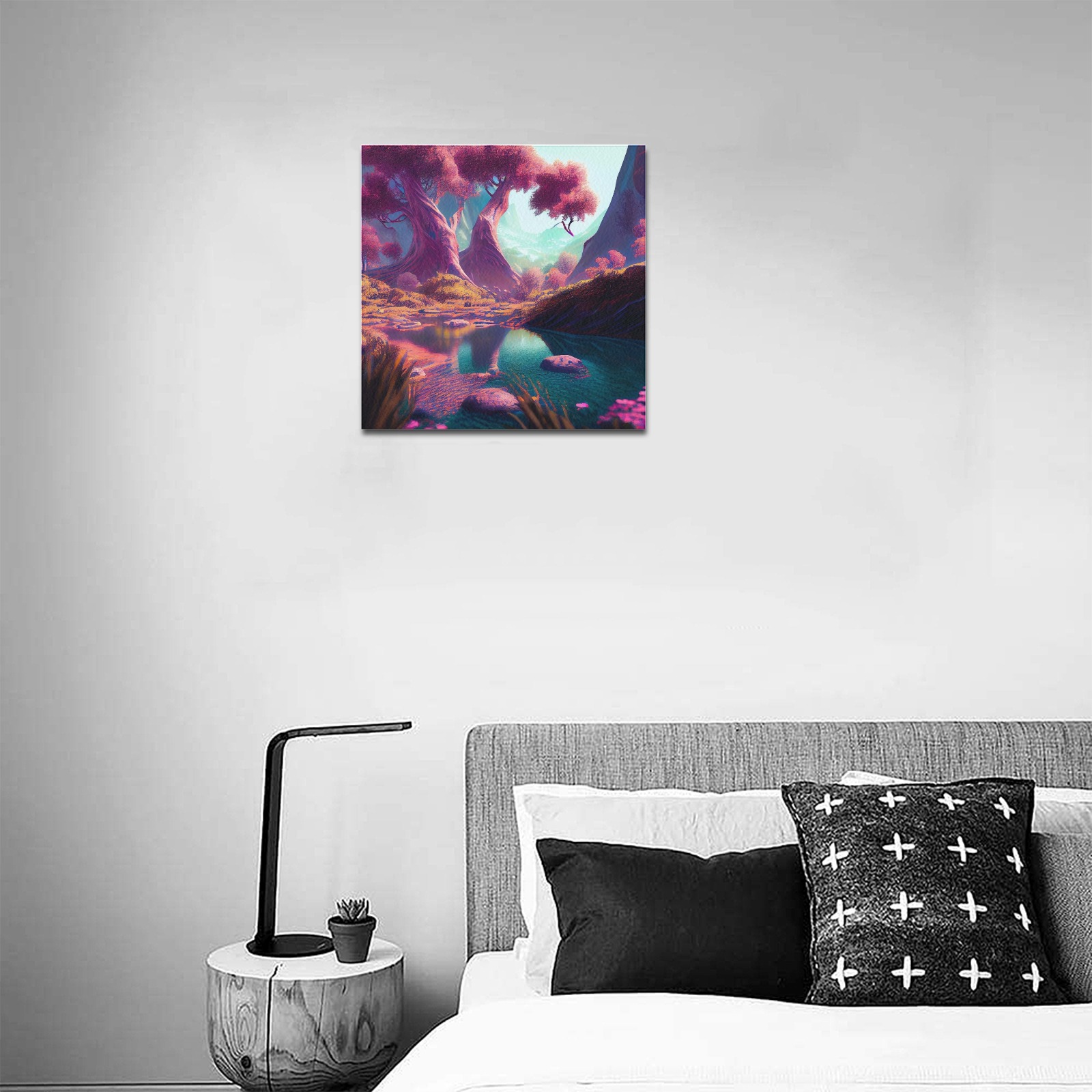 psychedelic landscape 19 Upgraded Canvas Print 16"x16"