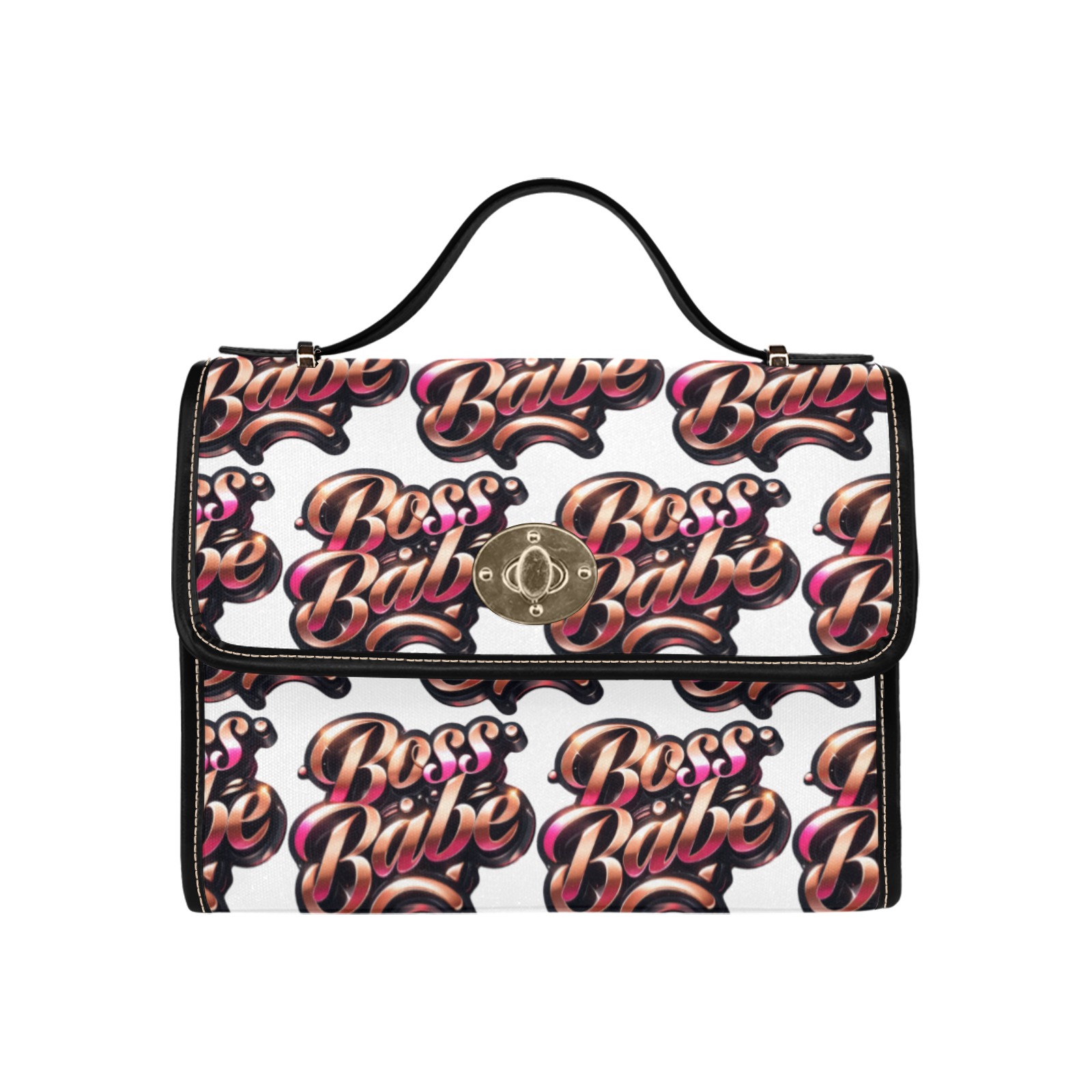 Boss Babe - Waterproof Canvas Bag-Black (All Over Print) (Model 1641)