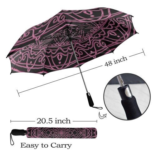 mandala 3D-10 rose Semi-Automatic Foldable Umbrella (Model U12)