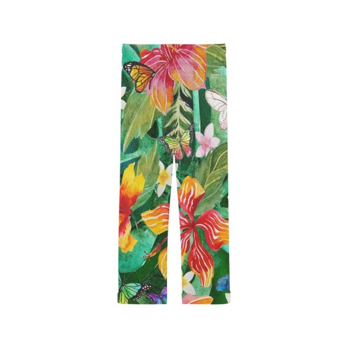 Tropical Flowers Butterflies II Women's Pajama Trousers