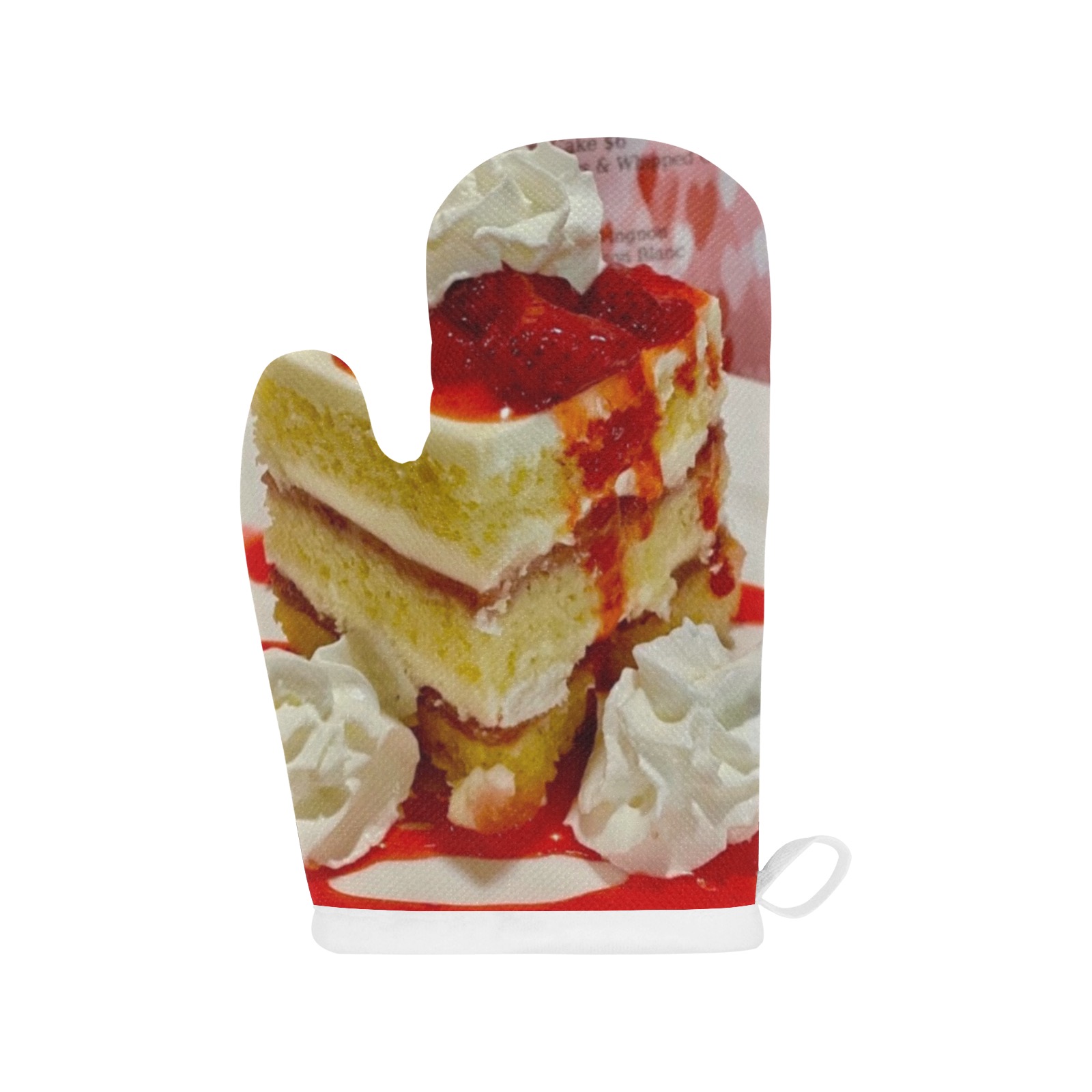 Strawberry Short cake Linen Oven Mitt (One Piece)