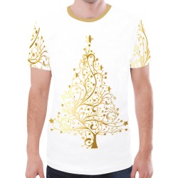 Golden Tree Christmas New All Over Print T-shirt for Men (Model T45)