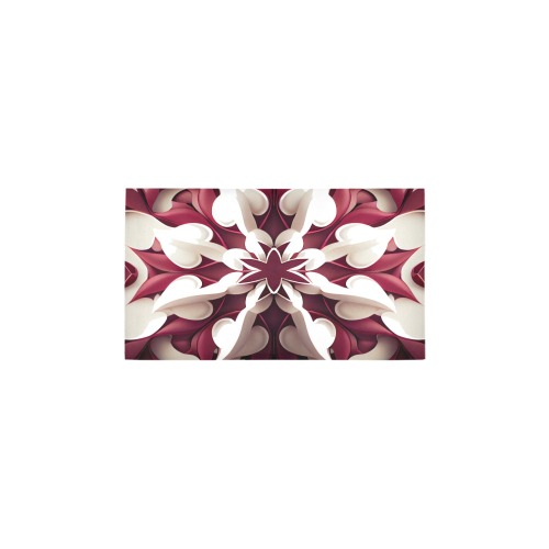 red and white flower pattern Bath Rug 16''x 28''