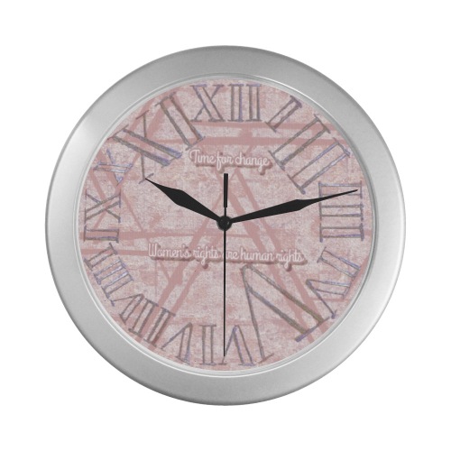 Women’s rights Silver Color Wall Clock