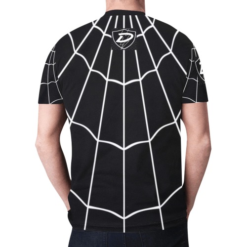 DIONIO Clothing - Black Web T-Shirt (Black D Shield Logo) New All Over Print T-shirt for Men (Model T45)
