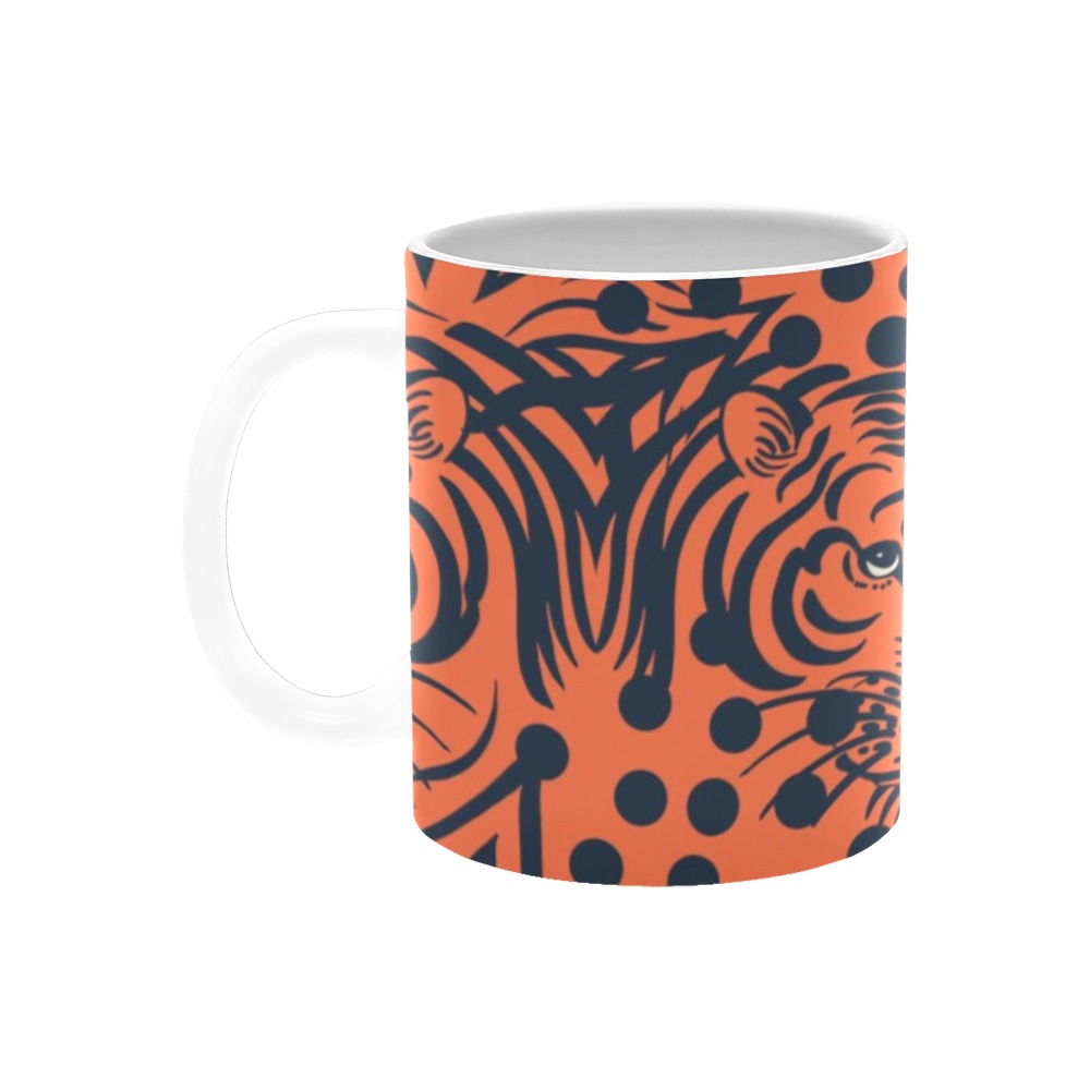 Red modern tiger White Mug(11OZ)