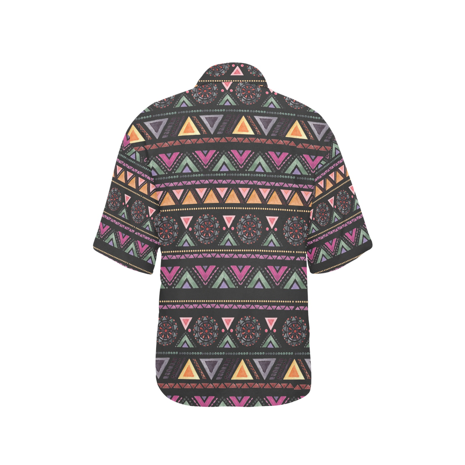 Native American Ornaments Watercolor Pattern All Over Print Hawaiian Shirt for Women (Model T58)