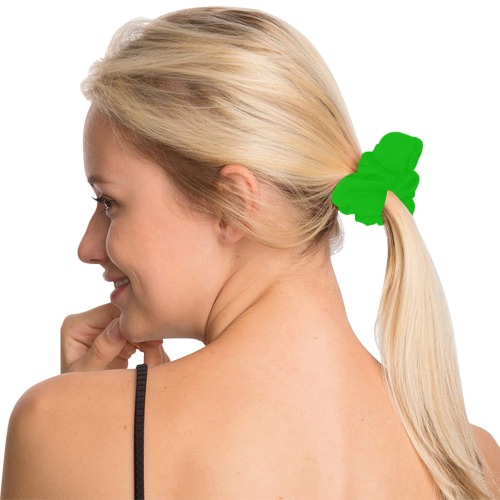 Merry Christmas Green Solid Color All Over Print Hair Scrunchie