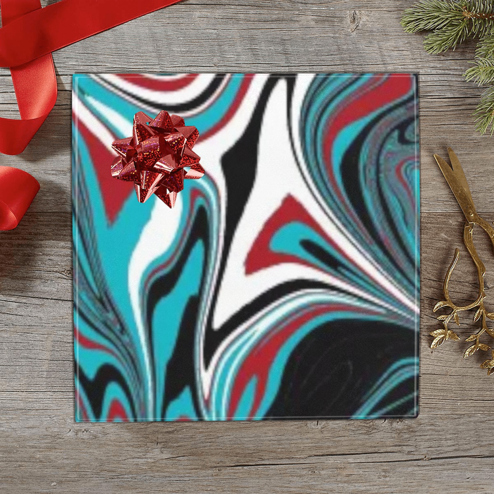 Dark Wave of Colors Gift Wrapping Paper 58"x 23" (4 Rolls)