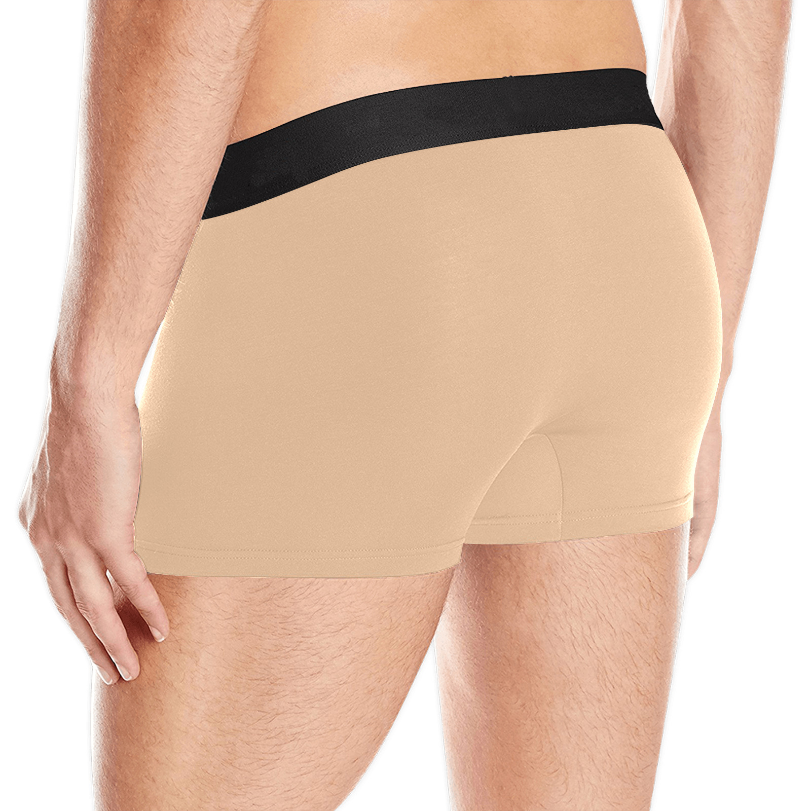 CREAM Men's Boxer Briefs w/ Custom Waistband (Merged Design) (Model L10)