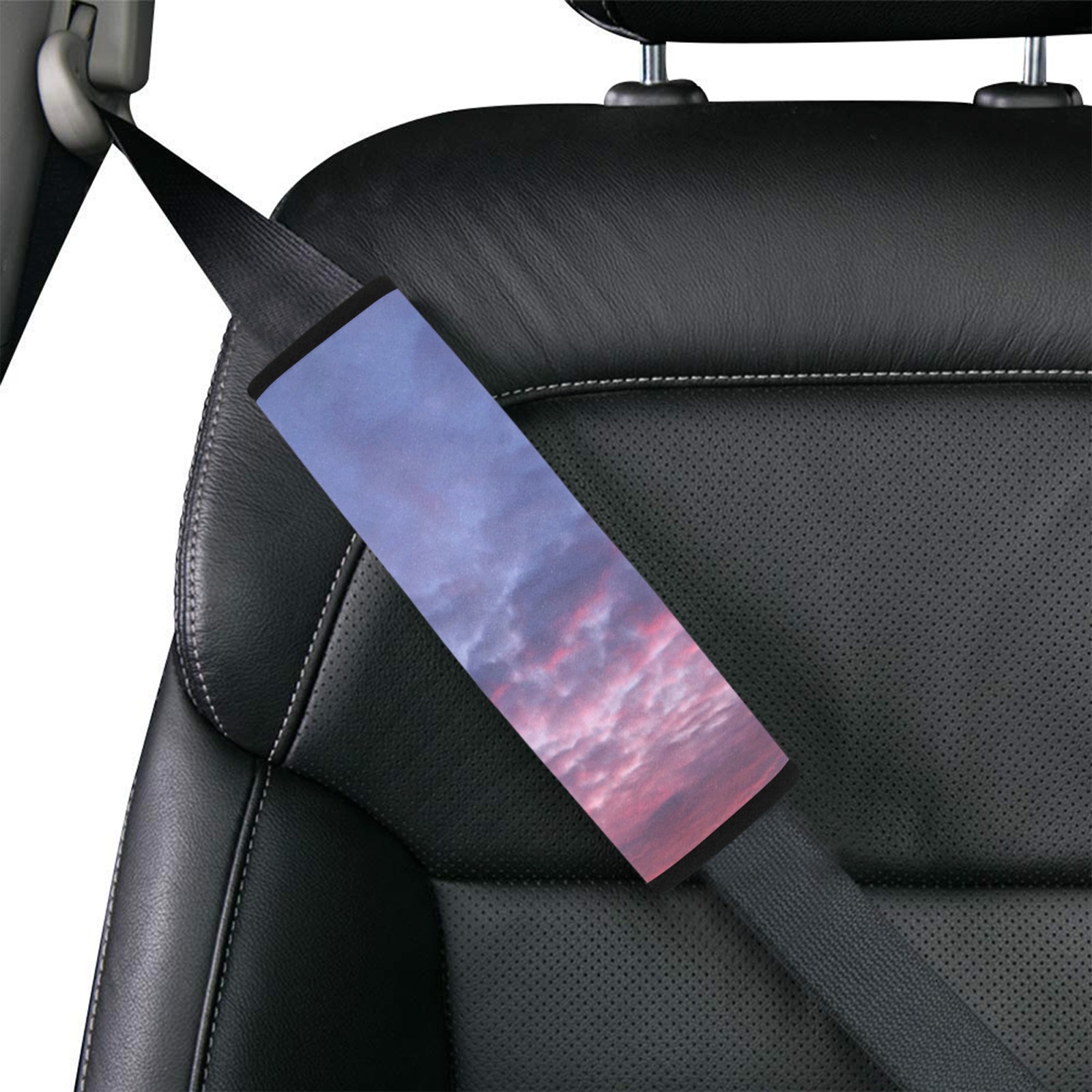 Morning Purple Sunrise Collection Car Seat Belt Cover 7''x10''