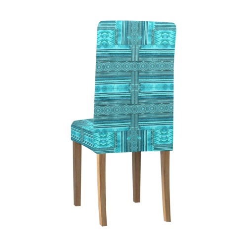 greec mosaic blue turquoise Chair Cover (Pack of 4)