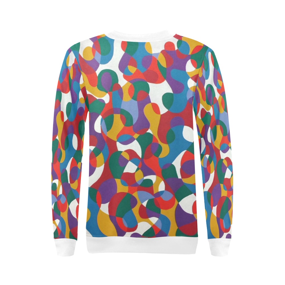 Michelle / White All Over Print Crewneck Sweatshirt for Women (Model H18)