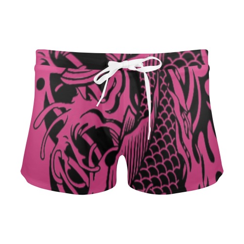 Pink Fish Scales Men's Swim Trunks with Zipper Pocket (Model L71)