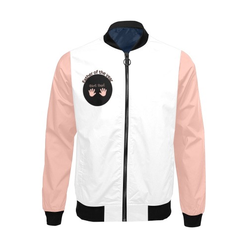 Girl Dad Bomber Jacket - pink sleeves All Over Print Bomber Jacket for Men (Model H19)