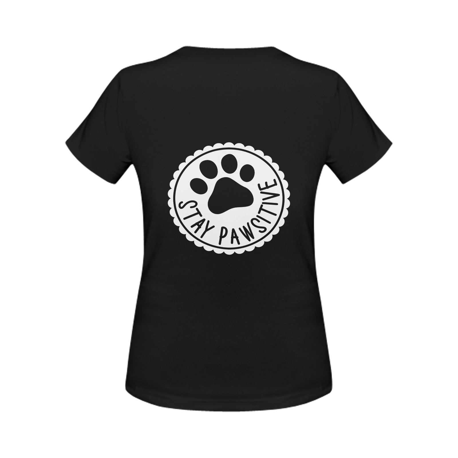 Lowchen Stay Pawsitive Women's T-Shirt in USA Size (Two Sides Printing)