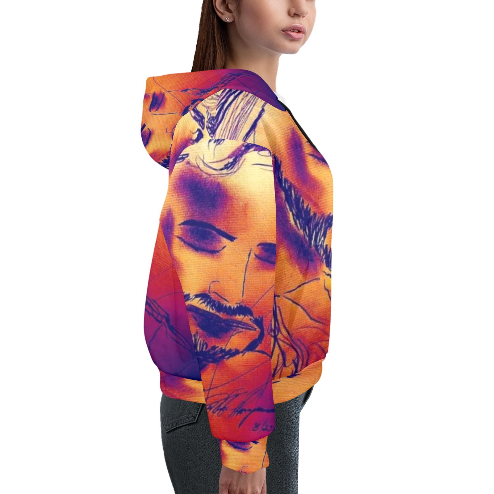 Thinking of You Women's All Over Print Hoodie (Model H61)