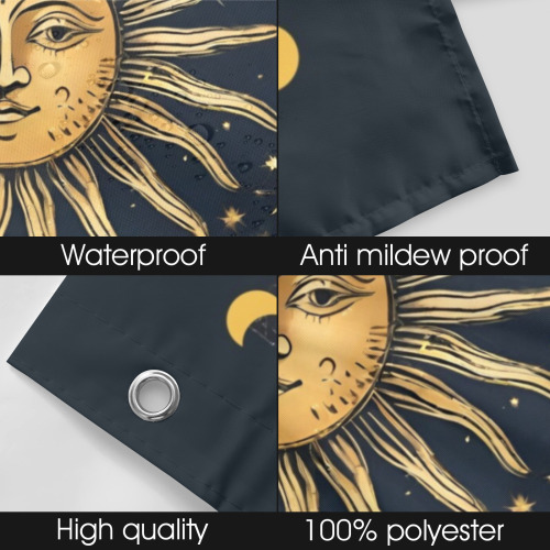 Sun and Moon Shower Curtain Shower Curtain 72" x 72"