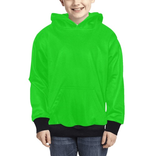 Merry Christmas Green Solid Color Kids' All Over Print Hoodie (Model H38)
