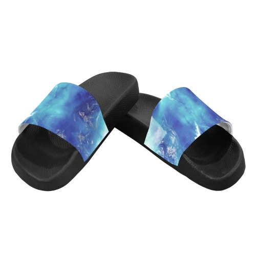 Encre Bleu Photo Men's Slide Sandals (Model 057)