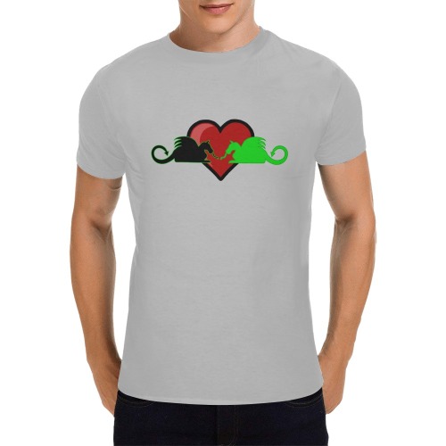 Silhouette Dragon Love Men's T-Shirt in USA Size (Front Printing Only)