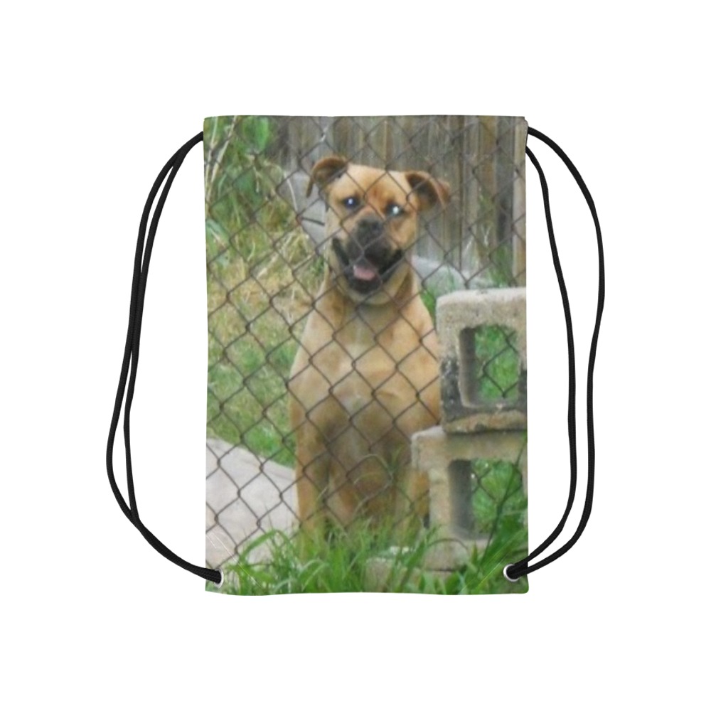 A Smiling Dog Small Drawstring Bag Model 1604 (Twin Sides) 11"(W) * 17.7"(H)
