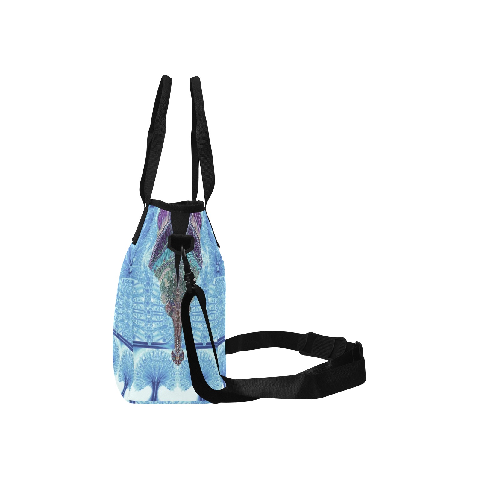Nidhi December 2014-pattern 1-blue-44x55inches neck front Tote Bag with Shoulder Strap (Model 1724)