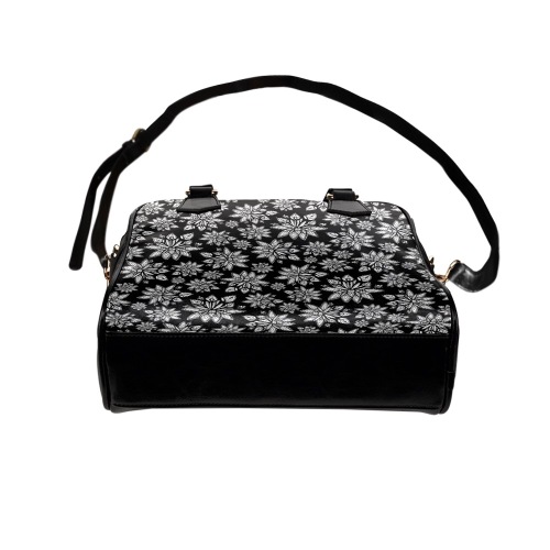 Creekside Floret pattern black Shoulder Handbag (Model 1634)