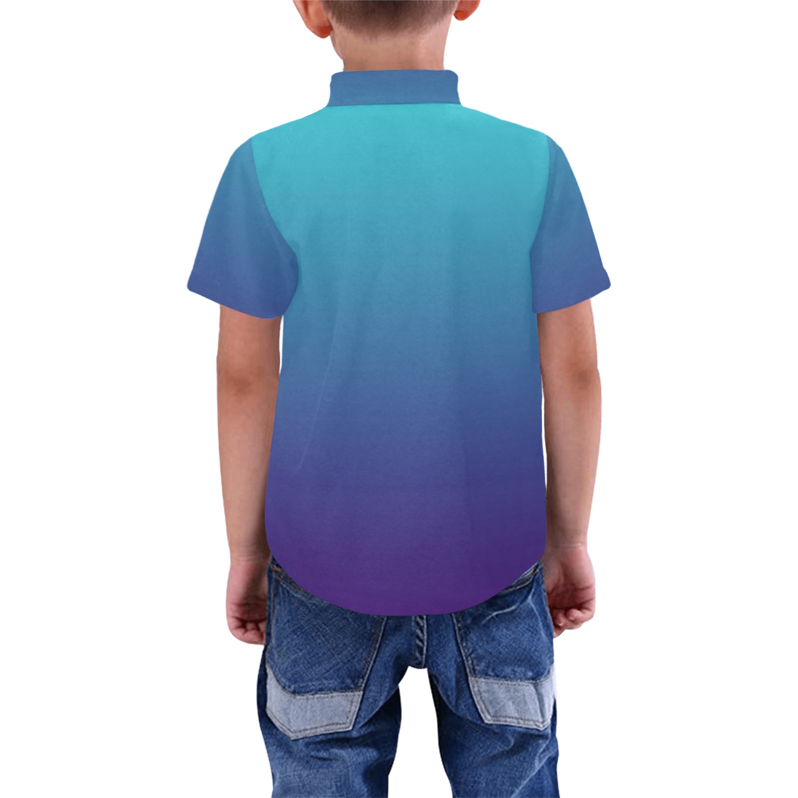 blu mau Boys' All Over Print Short Sleeve Shirt (Model T59)