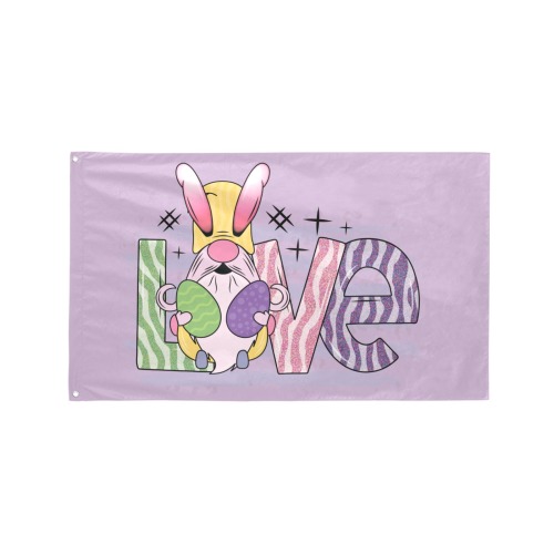 Gnome Easter Love Garden Flag 59"x35"