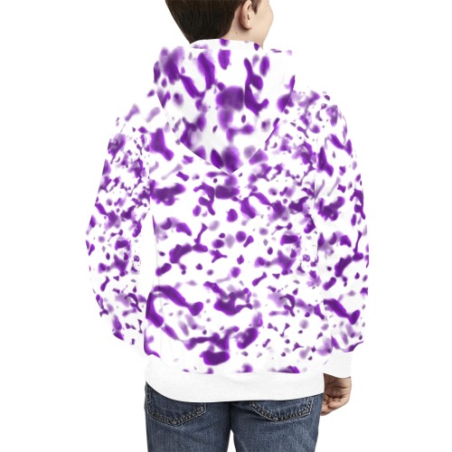 Paint Spatter Purple Kids' All Over Print Hoodie (Model H38)