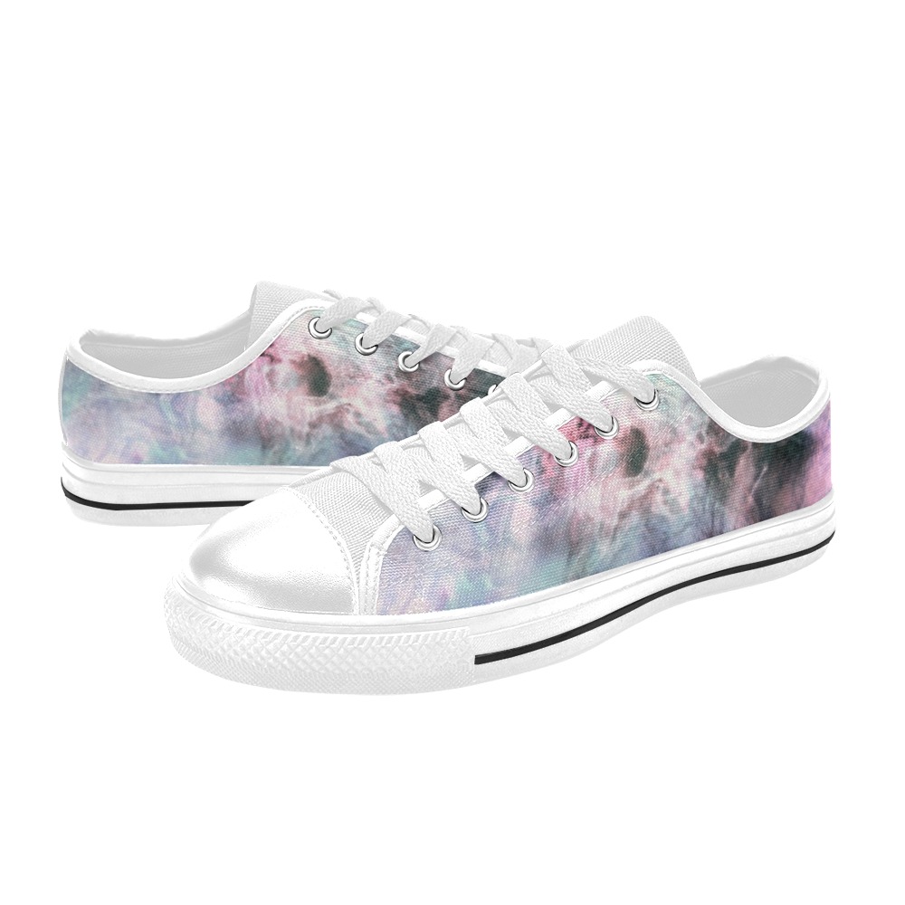 Colorful electric marbling Women's Classic Canvas Shoes (Model 018)