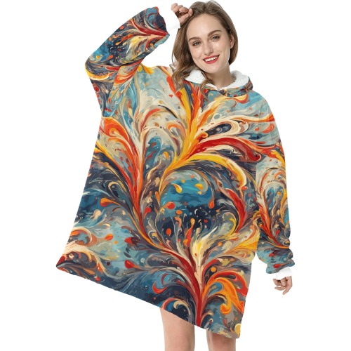 Increadible decorative floral ornamental art. Blanket Hoodie for Women