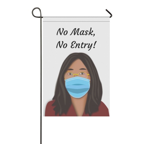STOP , No mask, No Entry 2 Garden Flag 12‘’x18‘’(Twin Sides)