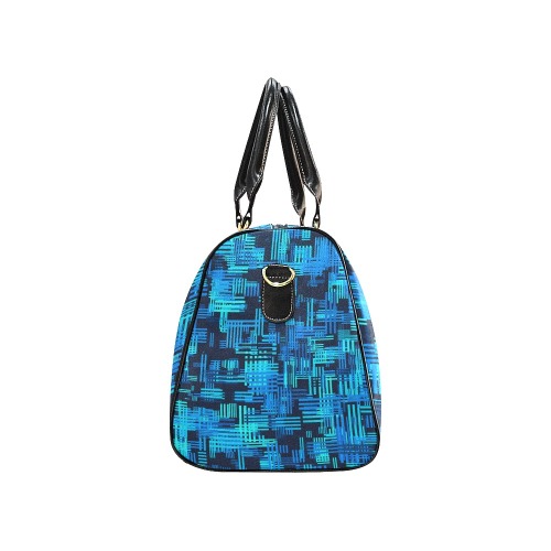 Crosshatch (Blue/Black) New Waterproof Travel Bag/Large (Model 1639)