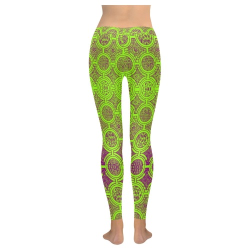 AFRICAN PRINT PATTERN 2 Women's Low Rise Leggings (Invisible Stitch) (Model L05)