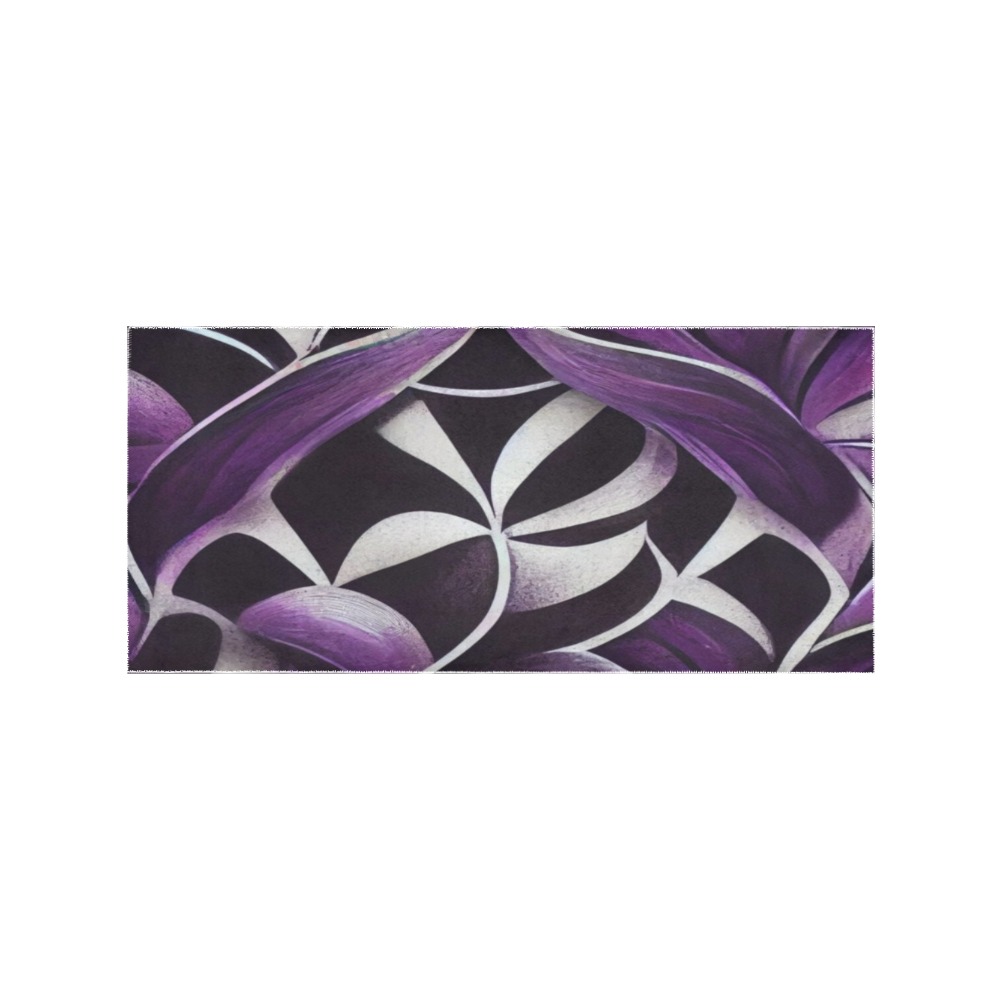 violet and black abstract pattern 6 Area Rug 7'x3'3''