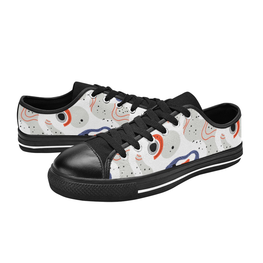 Elegant Abstract Mid Century Pattern Men's Classic Canvas Shoes (Model 018)