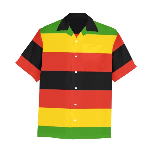 Flag_of_Zimbabwe.svg Hawaiian Shirt with Chest Pocket (Model T58)