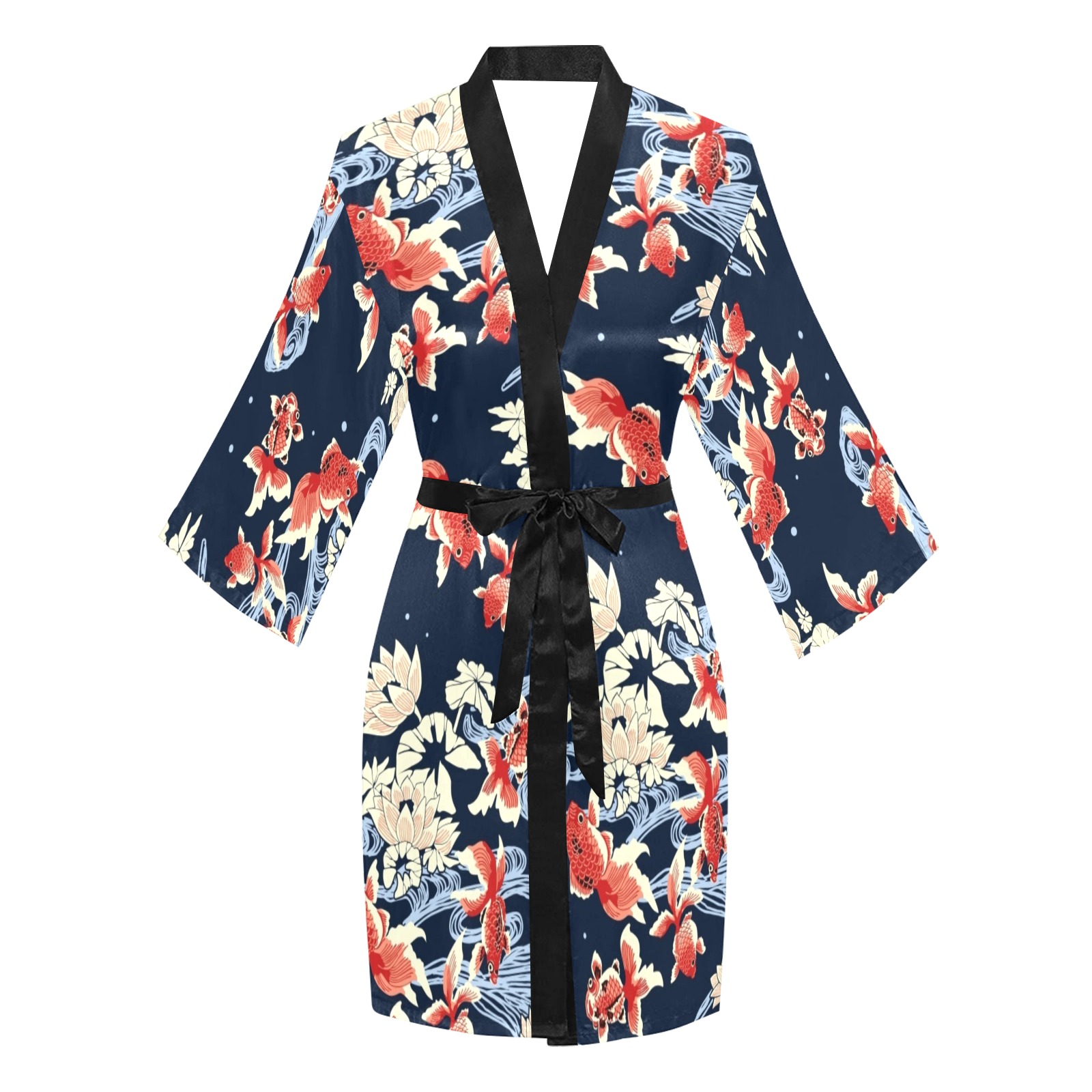 KOI FISH 002 Long Sleeve Kimono Robe