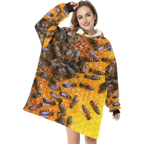 HONEY BEES 4 Blanket Hoodie for Women
