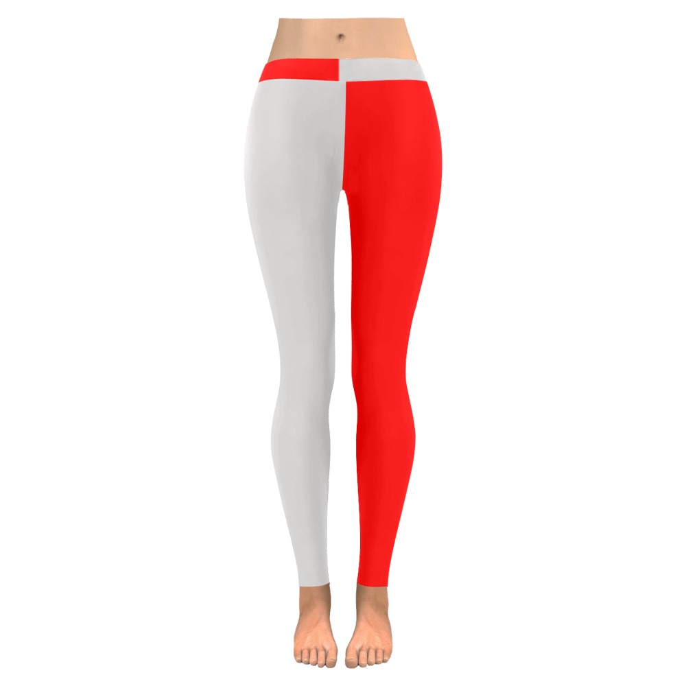 redgreyhalf Women's Low Rise Leggings (Invisible Stitch) (Model L05)