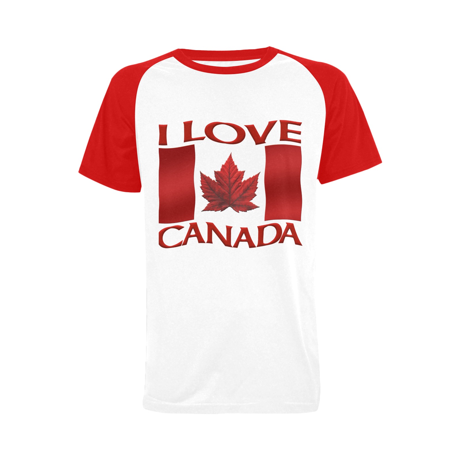 I Love Canada Raglan Shirts Men's Raglan T-shirt (USA Size) (Model T11)