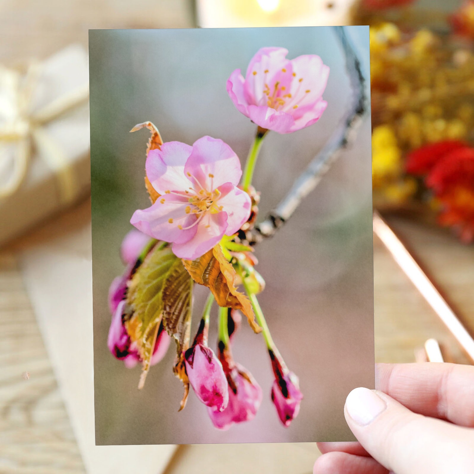 Simplicity and beauty. Japanese sakura flowers. Greeting Card 4"x6"