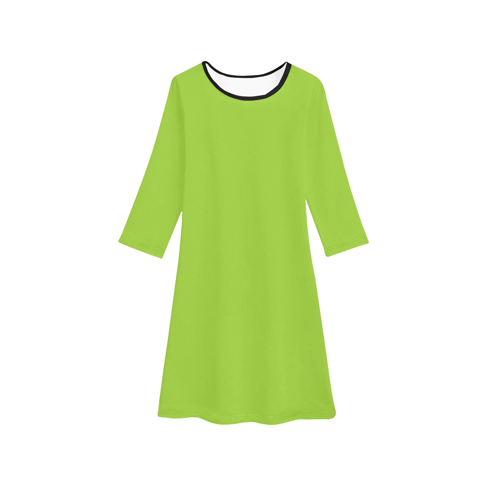 color yellow green Girls' Long Sleeve Dress (Model D59)