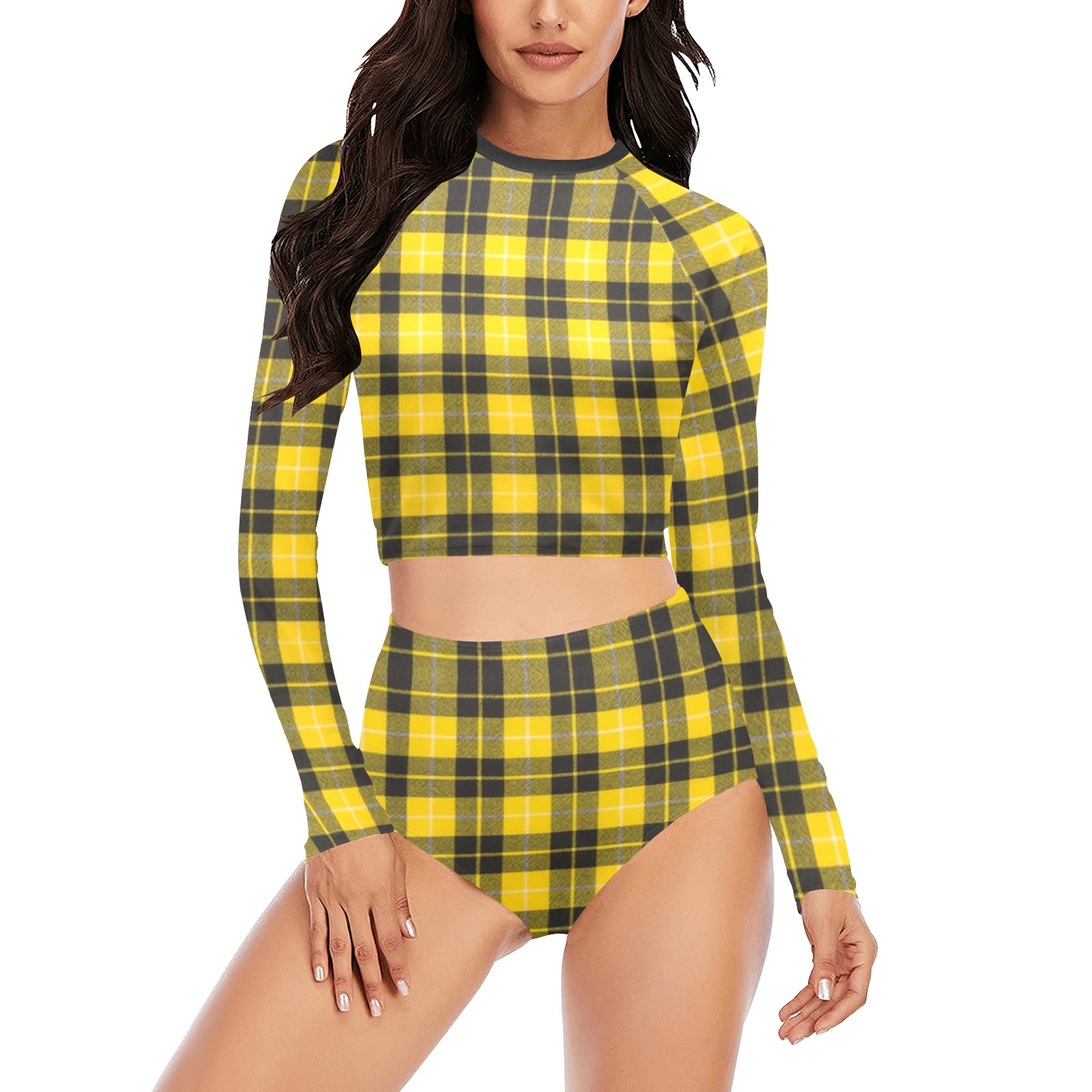 Barclay Dress Modern Long Sleeve Bikini Set (Model S27)