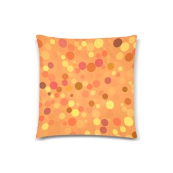 Orange Yellow Dots Plus Orange Zigzag Blocks Custom Zippered Pillow Case 18"x18"(Twin Sides)