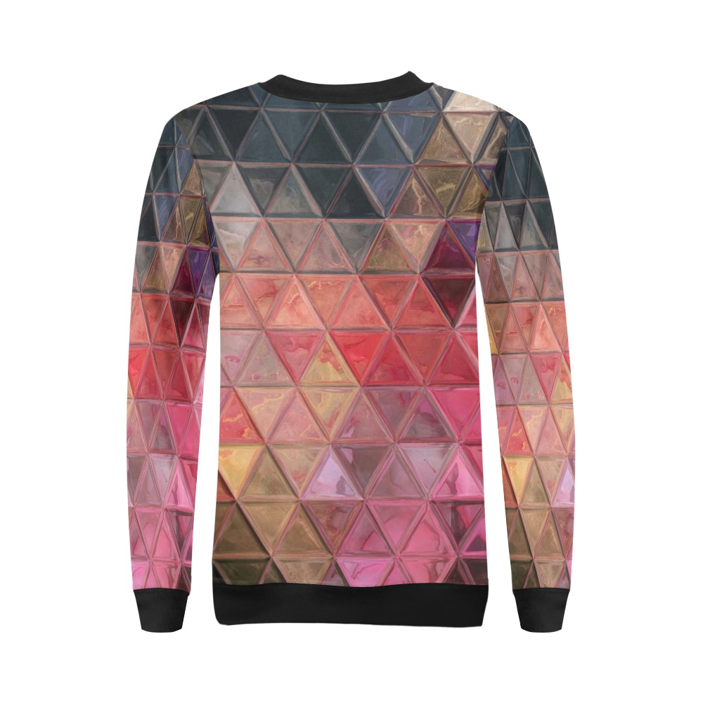 mosaic triangle 3 All Over Print Crewneck Sweatshirt for Women (Model H18)