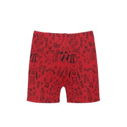 PATTERN MOSTRINI ROSSO nero Little Boys' Swimming Trunks (Model L57)
