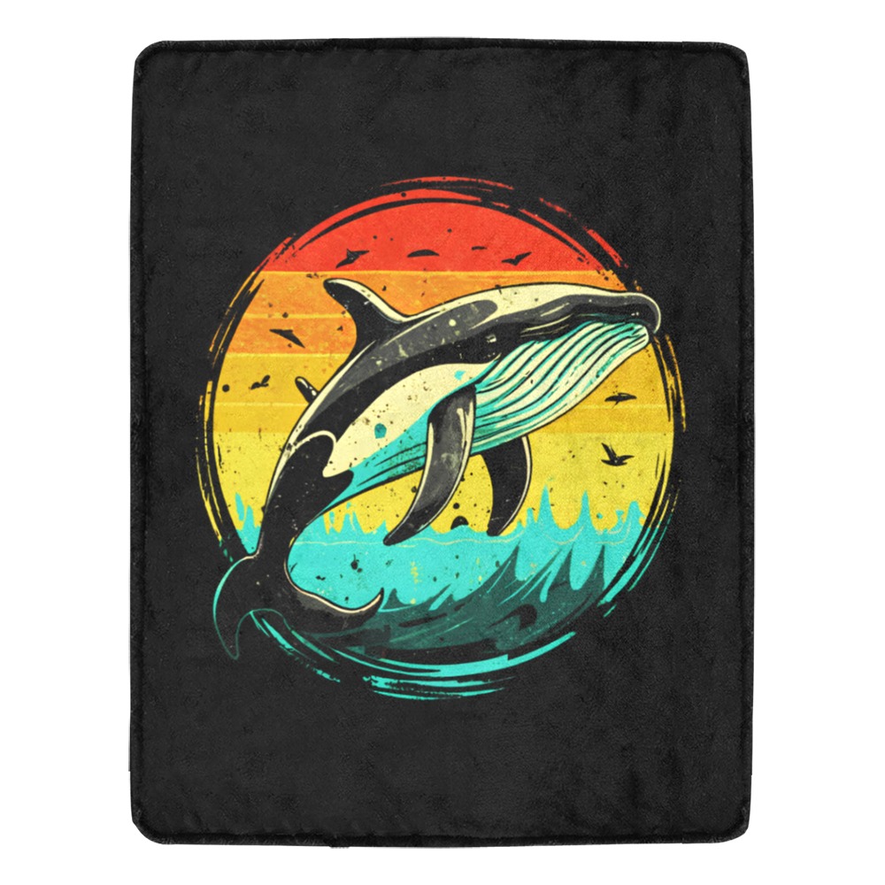 Breezy Whale Leap Ultra-Soft Micro Fleece Blanket 54''x70''